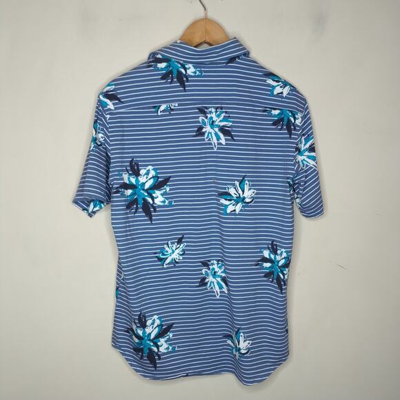 Cremieux Button Up Shirt Floral Striped Cotton Stretch - Picture 7 of 7